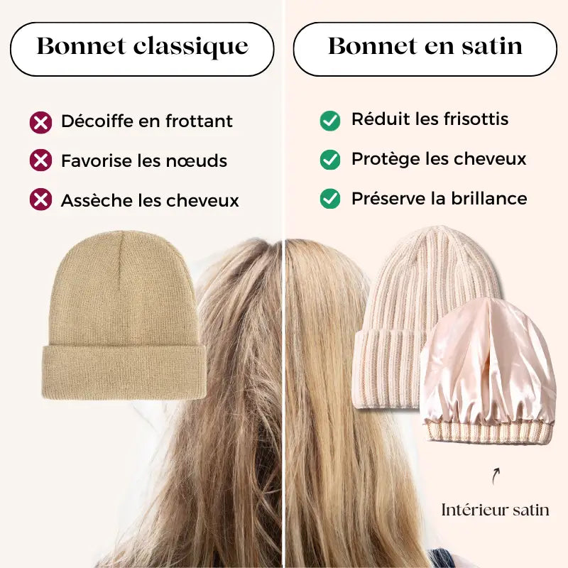 Bonnet Cachemire et Intérieur Satin