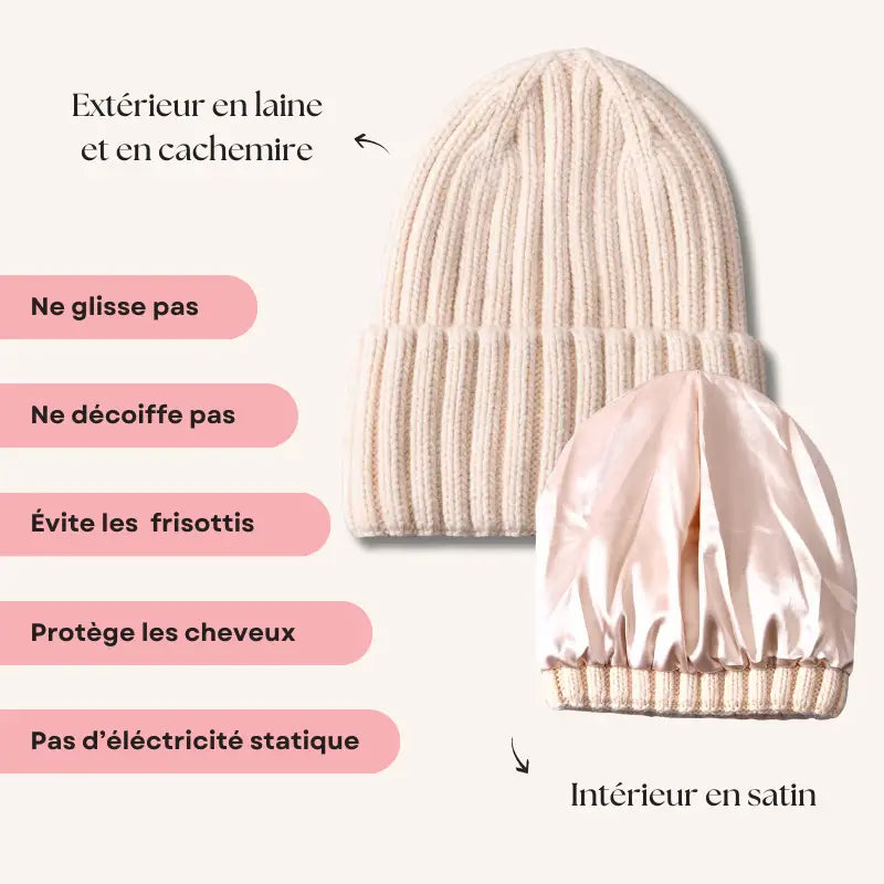 Bonnet Cachemire et Intérieur Satin