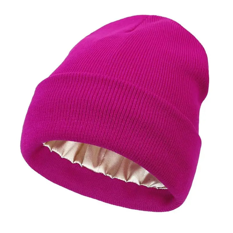 Bonnet d’Hiver en Satin - Fushia - Bonnet