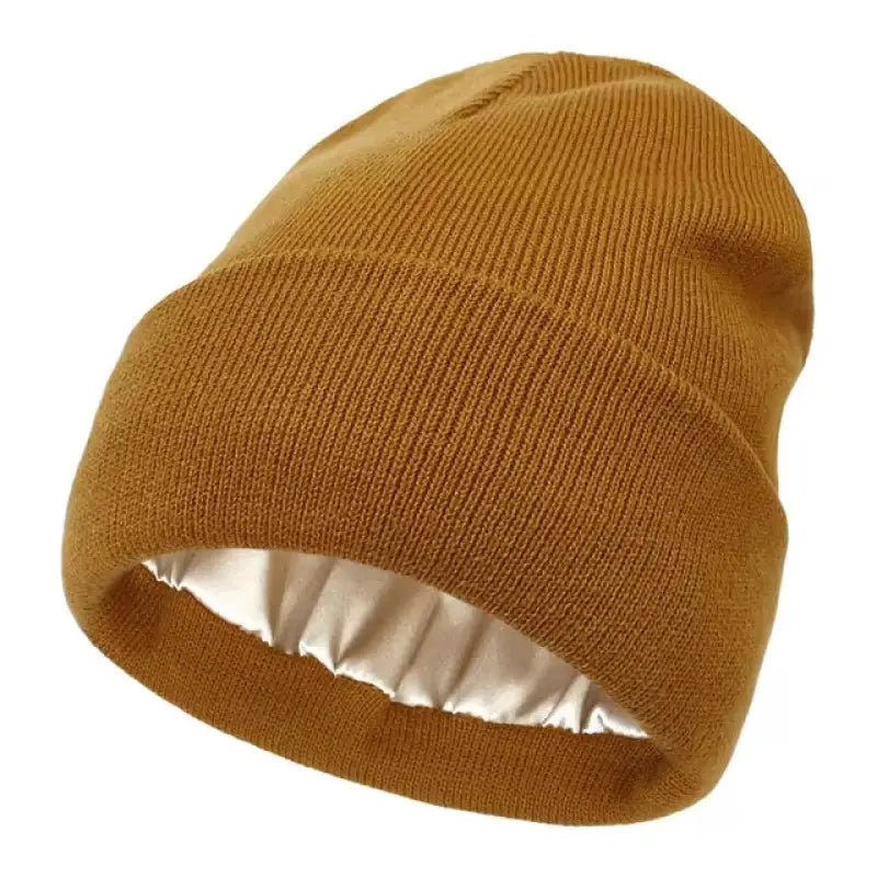 Bonnet d’Hiver en Satin - Marron - Bonnet