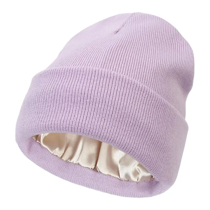 Bonnet d’Hiver en Satin - Mauve - Bonnet