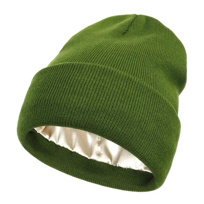 Bonnet d’Hiver en Satin - Vert - Bonnet