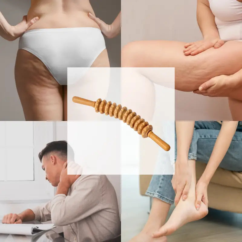 Rouleau de Massage en Bois - Spécial Corps et Cellulite