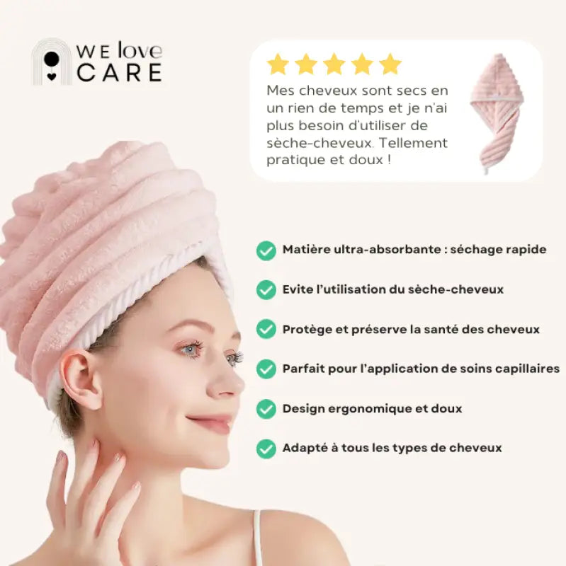 Serviette Ultra-Absorbante pour Cheveux